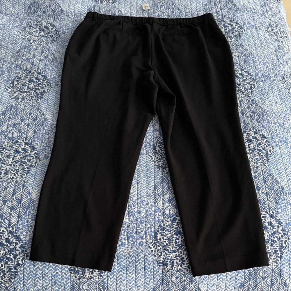 Talbots Classic Black Women's Dress Pants 18WP NWT straight leg pull on